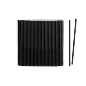 Hållbara Svarta Sugrör 6x200mm - 250 stk